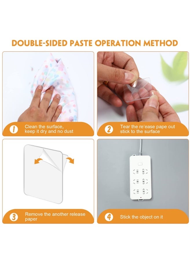 لاصق مزدوج الوجهين شفاف فائق القوة عدد 30 قطعة، شرائط تثبيت نانو أكريليك ثقيلة التحمل مربعة مسبقة التقطيع، شريط لاصق مزدوج قوي بدون مسامير أو حفر أو براغي، ملصقات تعليق مقاومة للماء والرطوبة وقابلة للإزالة بدون بقايا أو آثار، لاصق شفاف قابل للغسل وإعادة الاستخدام للأغراض المنزلية والمكتبية، وسادات تثبيت للحمام والمطبخ وغرفة الاستحمام، شريط تعليق للصور والبوسترات والإطارات واللوحات وديكور الحائط، لاصق تثبيت للمقابس الكهربائية وإضاءة الحائط وأجهزة الراوتر وعلب التخزين، ملصقات تعليق للأسطح الناعمة مثل الزجاج والمعدن والخشب والسيراميك والرخام والبلاستيك، لاصق نانو قوي للأعمال اليدوية DIY وتنظيم المنزل والمكتب والسيارة بدون إتلاف الجدران - Image 3